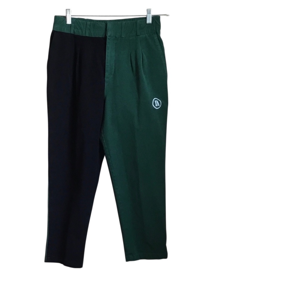 Fore All Laura High Waist Cropped Golf Trousers Green Black Color Block - Picture 2 of 13